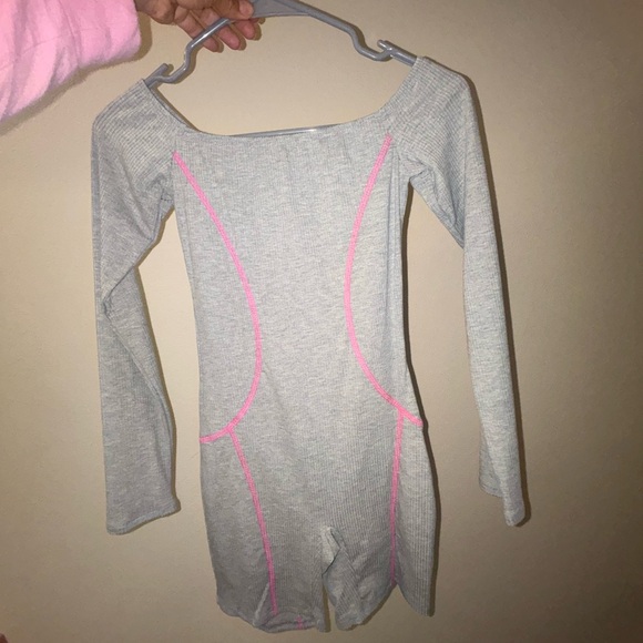 Fashion Nova Pants - Gray and Pink Jumpsuit